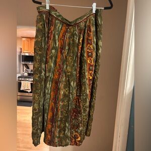 Floral Green and black Skirt Vintage Plus size 18